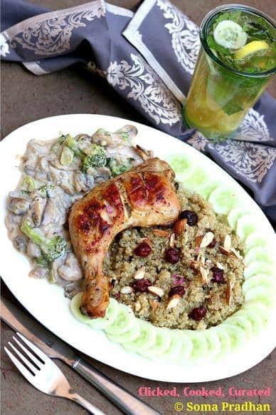 Chicken Quinoa Mushroom Broccoli - One Pot Meal - Plattershare - Recipes, food stories and food lovers