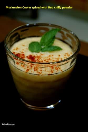 Muskmelon Cooler (Spiced With Red Chilli Powder) - Plattershare - Recipes, food stories and food enthusiasts