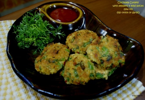 Chickpea Cutlets With Mixed Peppers & Mild Spices - Plattershare - Recipes, food stories and food lovers