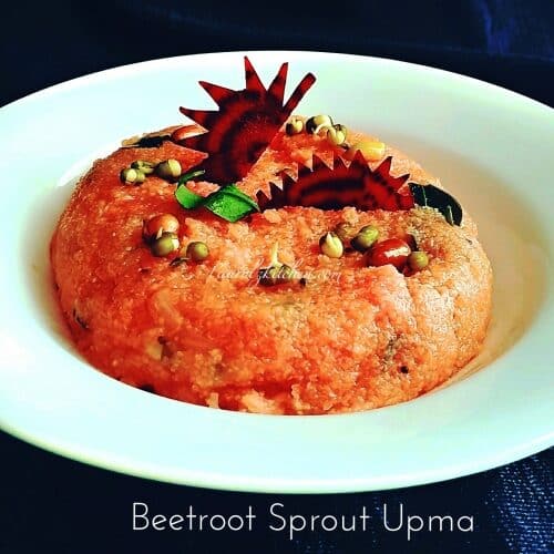 Rava Upma With A Healthy Twist- Beetroot & Sprout Upma - Plattershare - Recipes, food stories and food enthusiasts