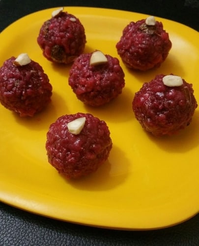 Beetroot Boondhi Ladoo - Plattershare - Recipes, food stories and food lovers
