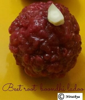 Beetroot Boondhi Ladoo - Plattershare - Recipes, Food Stories And Food Enthusiasts