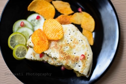 Cheesy Mushroom Dosa Sandwich - Plattershare - Recipes, Food Stories And Food Enthusiasts
