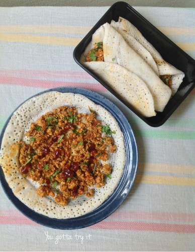 Multi-Millet Dosa With Chicken Kheema - Plattershare - Recipes, food stories and food lovers