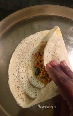 Savory Chicken Kheema-Stuffed Multi-Millet Dosa - Plattershare - Recipes, food stories and food lovers Savory Chicken Kheema-Stuffed Multi-Millet Dosa - Plattershare - Recipes, food stories and food lovers
