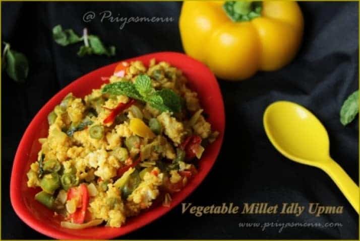 Vegetable Millet Idly Upma - Plattershare - Recipes, food stories and food lovers