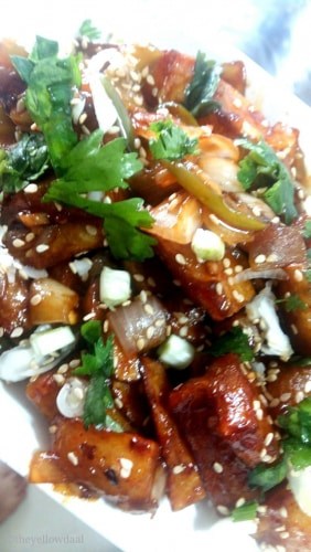 Honey Chili Potatoes (Baked Or Fried) Indo Chinese Starter - Plattershare - Recipes, food stories and food lovers