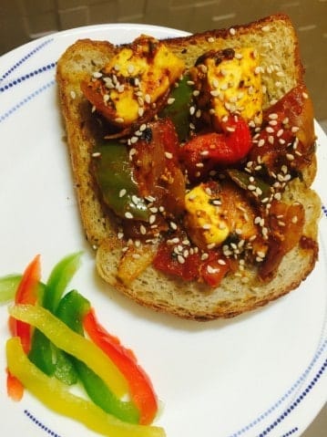 Quick Grilled Paneer Toasties - Plattershare - Recipes, food stories and food lovers