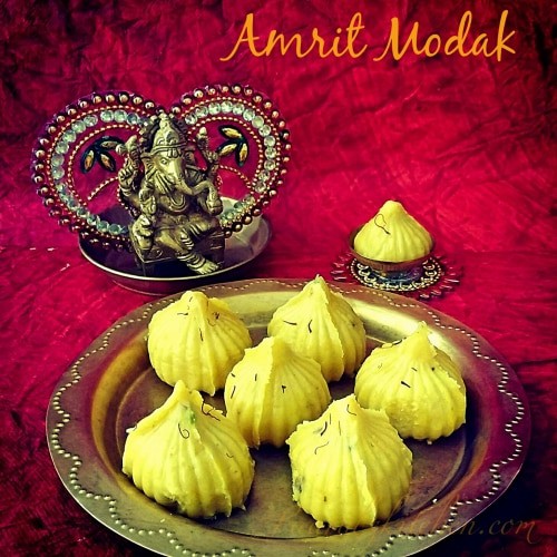 Kesar Mawa Modak / Amrit Modak - Ganesh Chaturthi Special - Plattershare - Recipes, food stories and food lovers