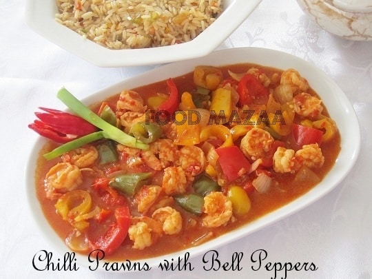 Chili Prawns With Bell Peppers - Plattershare - Recipes, food stories and food lovers