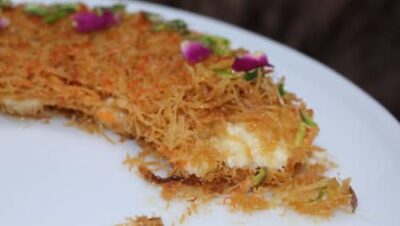 Crispy Kunafa: A Middle Eastern Cheese Pastry with Sweet Honey Syrup - Plattershare - Recipes, food stories and food lovers Crispy Kunafa: A Middle Eastern Cheese Pastry with Sweet Honey Syrup - Plattershare - Recipes, food stories and food lovers