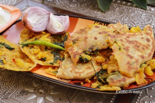 Aloo Palak Parantha (Jodhpuri Parantha) - Plattershare - Recipes, food stories and food enthusiasts