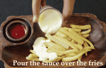 French Fry With Cheese Sauce - Plattershare - Recipes, Food Stories And Food Enthusiasts