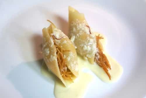 Vermicilli Stuffed Pasta Shells In Saffron Sauce - Plattershare - Recipes, food stories and food lovers