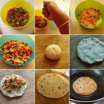 Cheesy Capsicum Parathas: A Flavorful Fusion Breakfast - Plattershare - Recipes, food stories and food lovers Cheesy Capsicum Parathas: A Flavorful Fusion Breakfast - Plattershare - Recipes, food stories and food lovers