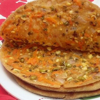 Stuffed Carrot And Moong Sprouts Paratha - Plattershare - Recipes, food stories and food lovers