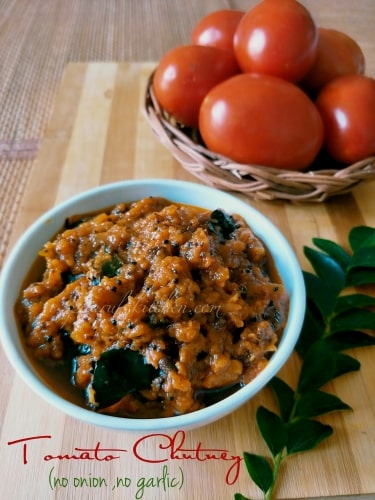 Tomato Chutney (With No Onion And No Garlic ) South Indian Style Tomato Chutney - Plattershare - Recipes, food stories and food lovers