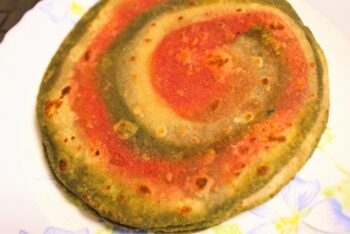 Spinach & Beetroot Pin Wheel Parathas - Plattershare - Recipes, food stories and food lovers