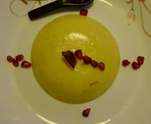 Semolina Coconut Milk Halwa Panna Cotta With Raisin Praline - Plattershare - Recipes, food stories and food lovers