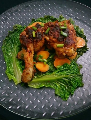 Pan Roasted Chicken Leg With Butter Sauteed Veggies - Plattershare - Recipes, Food Stories And Food Enthusiasts