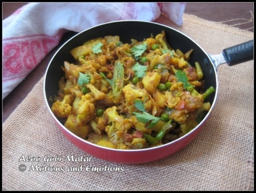 Restaurant Style Aloo Gobi Matar - Plattershare - Recipes, food stories and food lovers