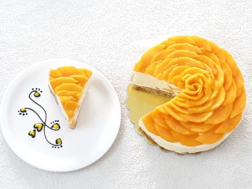Mango Cheese Cake With Yogurt And Mango Puree - Plattershare - Recipes, Food Stories And Food Enthusiasts