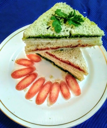 Tri Colour Sandwich - Plattershare - Recipes, Food Stories And Food Enthusiasts