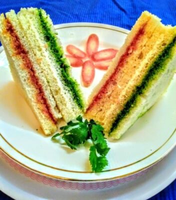 Tri Colour Sandwich - Plattershare - Recipes, food stories and food lovers Tri Colour Sandwich - Plattershare - Recipes, food stories and food lovers