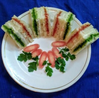 Tri Colour Sandwich - Plattershare - Recipes, food stories and food lovers Tri Colour Sandwich - Plattershare - Recipes, food stories and food lovers