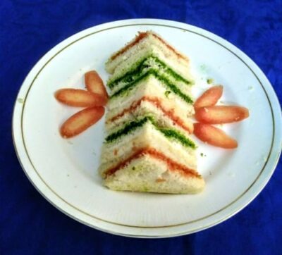 Tri Colour Sandwich - Plattershare - Recipes, food stories and food lovers Tri Colour Sandwich - Plattershare - Recipes, food stories and food lovers