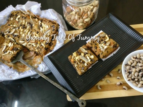 Black Eyed Bean/Sukhi Choulai Blondies - Plattershare - Recipes, food stories and food enthusiasts