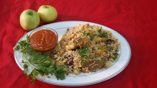 Green Apple Pulao - Plattershare - Recipes, food stories and food lovers