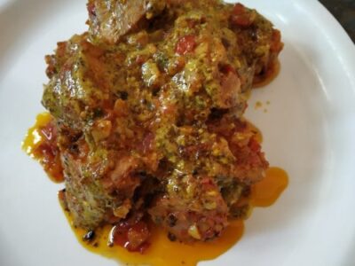 Tangy & Spicy Bengali Jackfruit Pickle Recipe - Plattershare - Recipes, food stories and food lovers Bengali Jackfruit Pickle recipe served on a white plate, showcasing its vibrant colors and spicy tex.