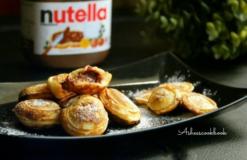 Nutella Filled Mini Pancake Bites - Plattershare - Recipes, food stories and food lovers