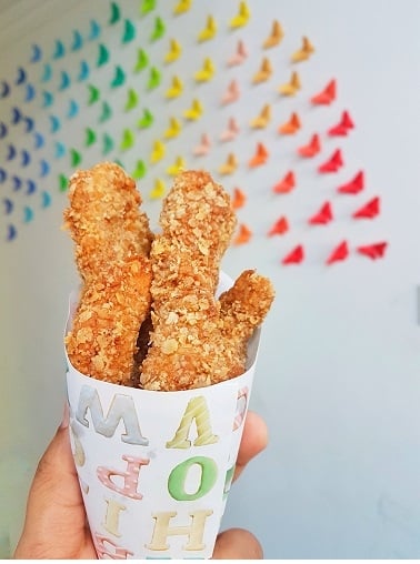 Oats Coated Chicken Strips - Plattershare - Recipes, Food Stories And Food Enthusiasts