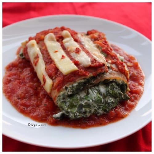 Spinach Cheese Lasagne Rollups - Plattershare - Recipes, food stories and food lovers