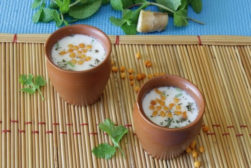 Masala Boondi Buttermilk (Chaach, Chaas) - Plattershare - Recipes, Food Stories And Food Enthusiasts