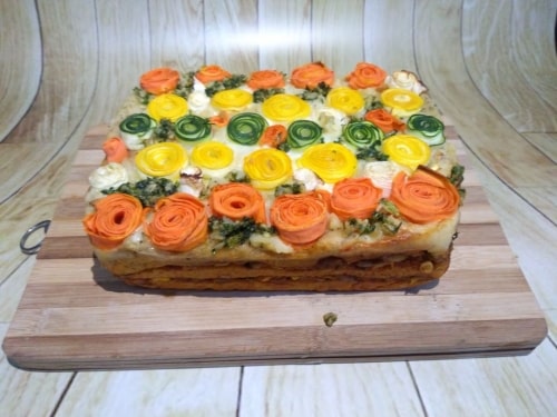 Tripple Layer Savoury Garden Cake - Plattershare - Recipes, food stories and food lovers