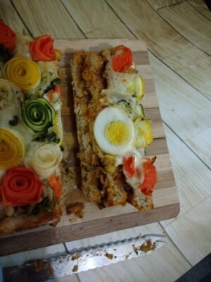 Tripple Layer Savoury Garden Cake - Plattershare - Recipes, food stories and food lovers Tripple Layer Savoury Garden Cake - Plattershare - Recipes, food stories and food lovers