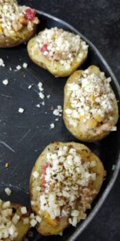 Couscous Stuffed Cheesy Potato Skins - Plattershare - Recipes, food stories and food lovers