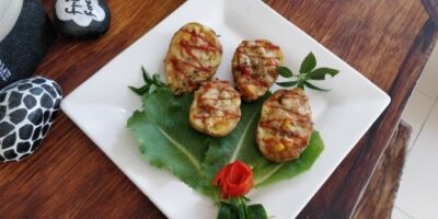 Couscous Stuffed Cheesy Potato Skins - Plattershare - Recipes, food stories and food lovers Couscous Stuffed Cheesy Potato Skins - Plattershare - Recipes, food stories and food lovers