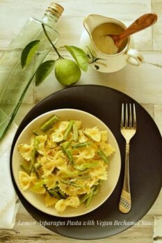 Lemon Asparagus Pasta With Vegan Bechamel Sauce - Plattershare - Recipes, food stories and food lovers