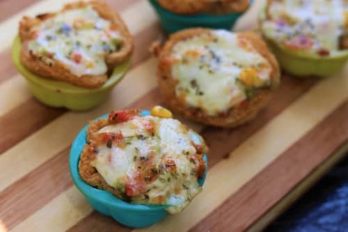 Bread Pizza Cups In Airfryer - Plattershare - Recipes, food stories and food lovers