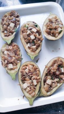 Vegetable Cheese Topped Mushroom Tofu Baked Aubergine - Plattershare - Recipes, food stories and food lovers Vegetable Cheese Topped Mushroom Tofu Baked Aubergine - Plattershare - Recipes, food stories and food lovers