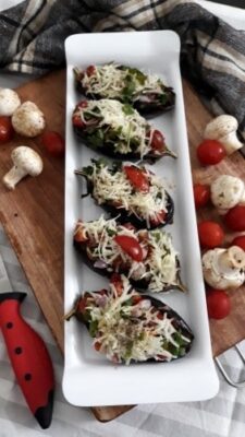 Vegetable Cheese Topped Mushroom Tofu Baked Aubergine - Plattershare - Recipes, food stories and food lovers Vegetable Cheese Topped Mushroom Tofu Baked Aubergine - Plattershare - Recipes, food stories and food lovers