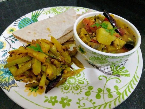 Santula, Potala Aloo Bhaja And Roti - Plattershare - Recipes, food stories and food lovers