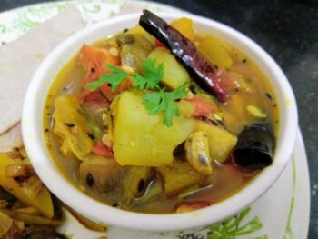 Santula, Potala Aloo Bhaja And Roti - Plattershare - Recipes, food stories and food lovers