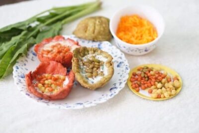 Carrot Boondi Raita In Edible Bowls - Plattershare - Recipes, food stories and food lovers