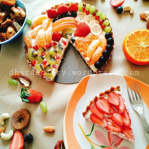 Healthy No Bake Chocolate Fruit Pizza (Gluten-Free, Sugar-Free) - Plattershare - Recipes, Food Stories And Food Enthusiasts