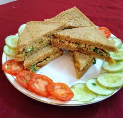 Brown Bread Veg Sandwich - Plattershare - Recipes, food stories and food lovers